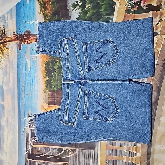 Mother Raw Hem The Stunner Ankle Distressed Fray 5 Button Jeans Size 28 - Picture 9 of 9